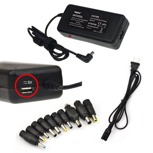 10tips 15V-24V Universal Laptop AC Adapter Charger Power Supply Cord USB