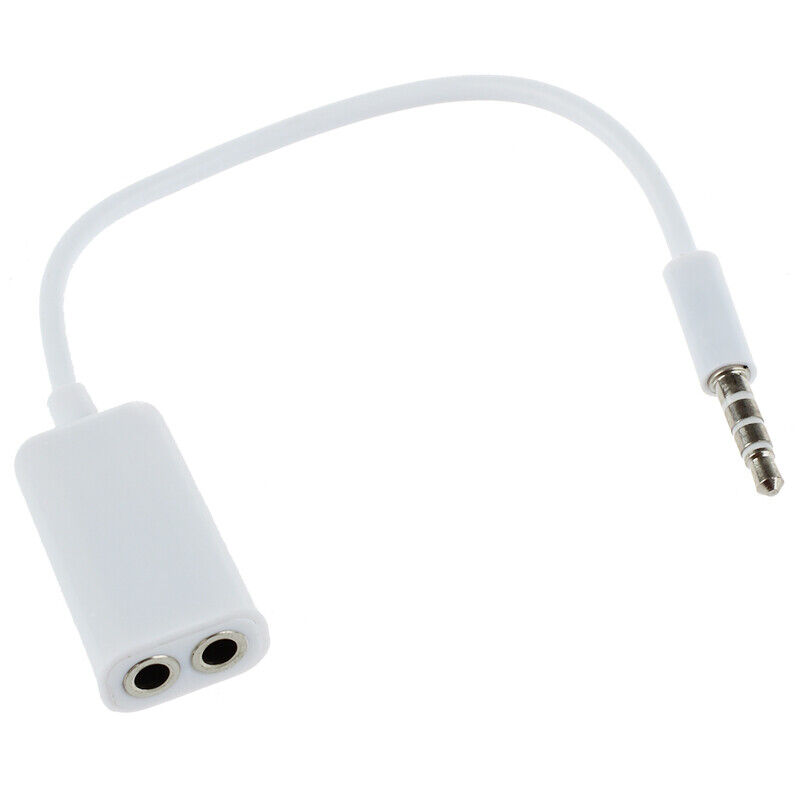 Apple S8W2 Dual 3.5mm Jack Stereo Power Cord Cable Wire Converter Tip Plug Headphone iPad