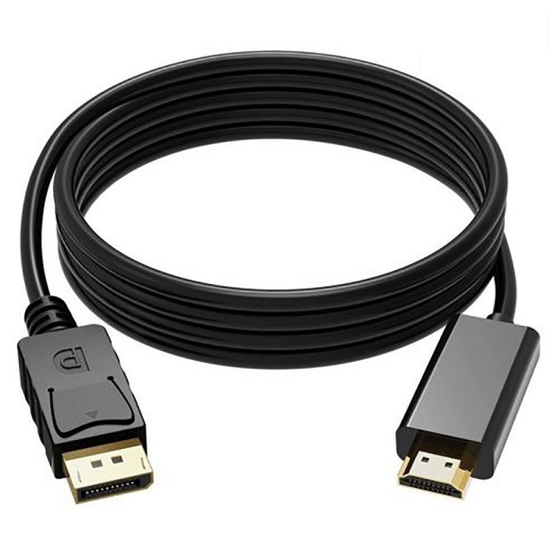 L6A4 Display Port Male To HDMI Male Power Cord Cable Wire Converter Tip Plug HP Dell