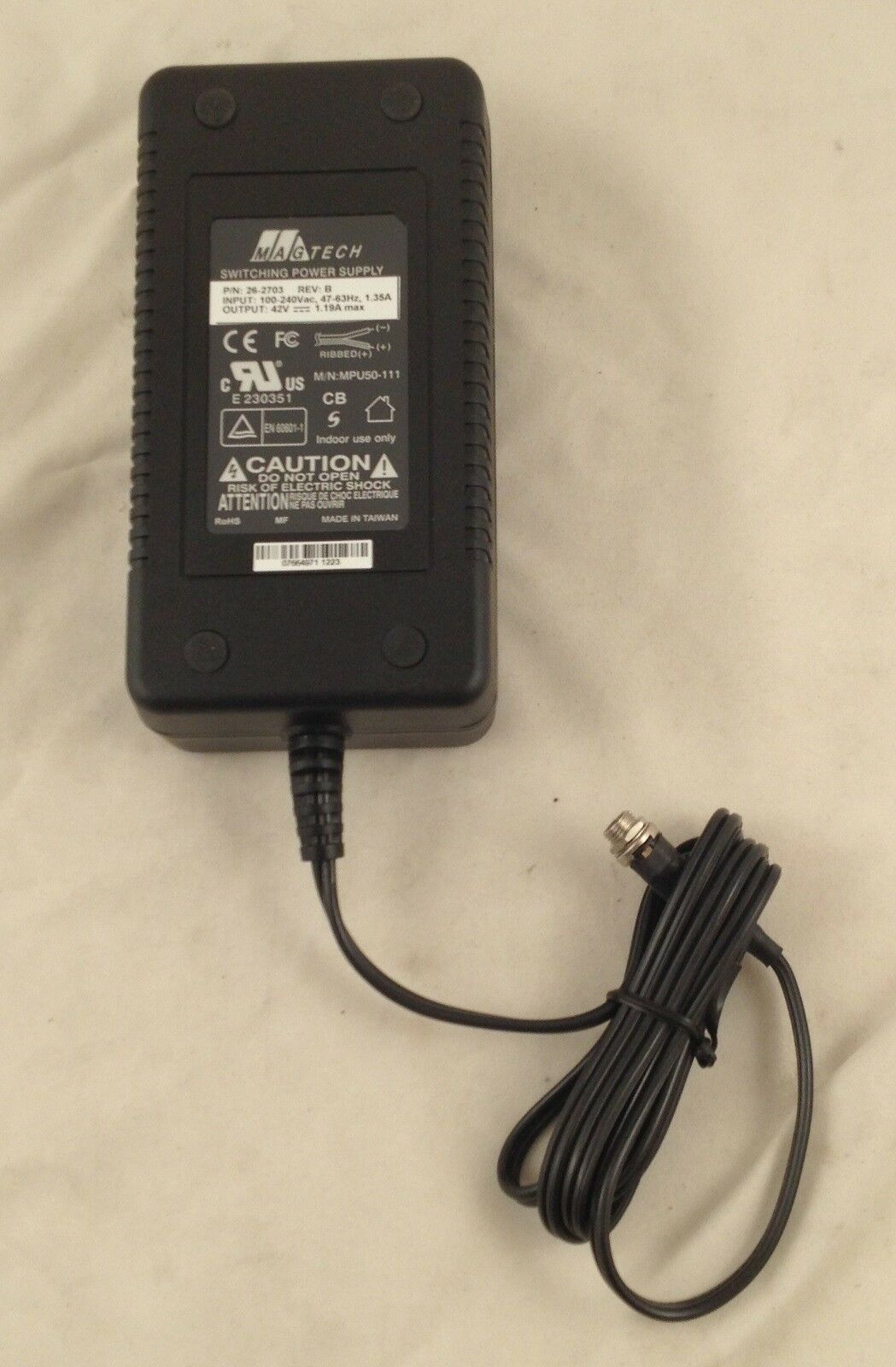 MAGTECH 26-2703 Ac Adapter Power Supply Cord Cable Genuine Original