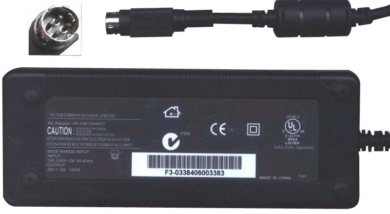 Ac Power Adapter For JVC HP-OW120A031 24V 5A Supply Cord 24 Volt 5 Amps Brand New